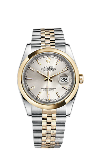 Rolex Datejust Watch 116203-0143 36 mm Steel / Yellow gold Case Silver Dial