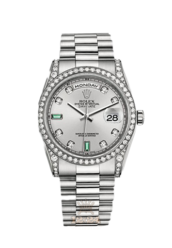 Rolex Day-Date Watch 118389-0078 36 mm White gold Case Silver Dial