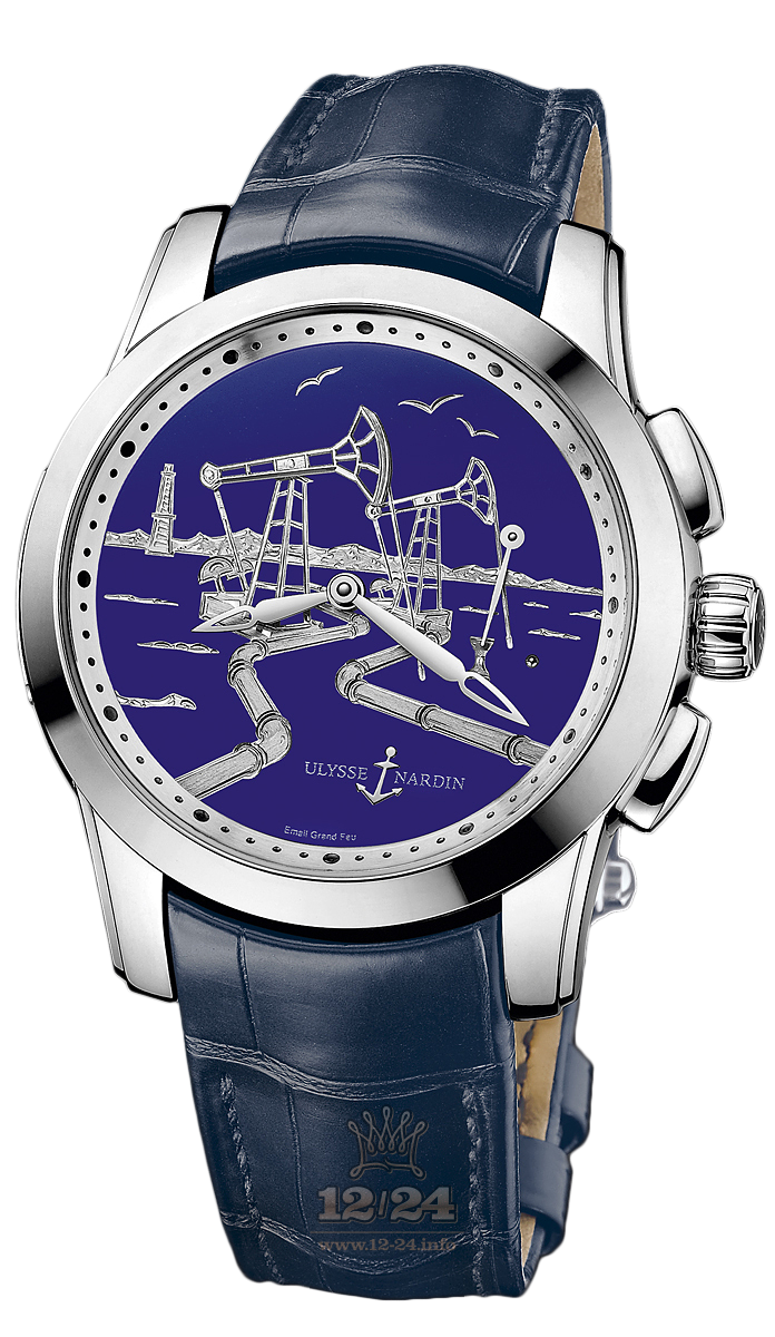Ulysse Nardin Classic Watch 6109-131/E3-OIL-BQ 43 mm Platinum Case Dark blue Dial