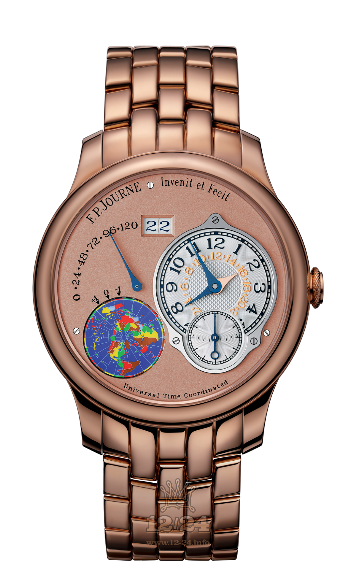 F.P.Journe Octa Watch FPJ-Co-Octa-Utc-AL-Or 40 mm Pink gold Case White Golden Dial