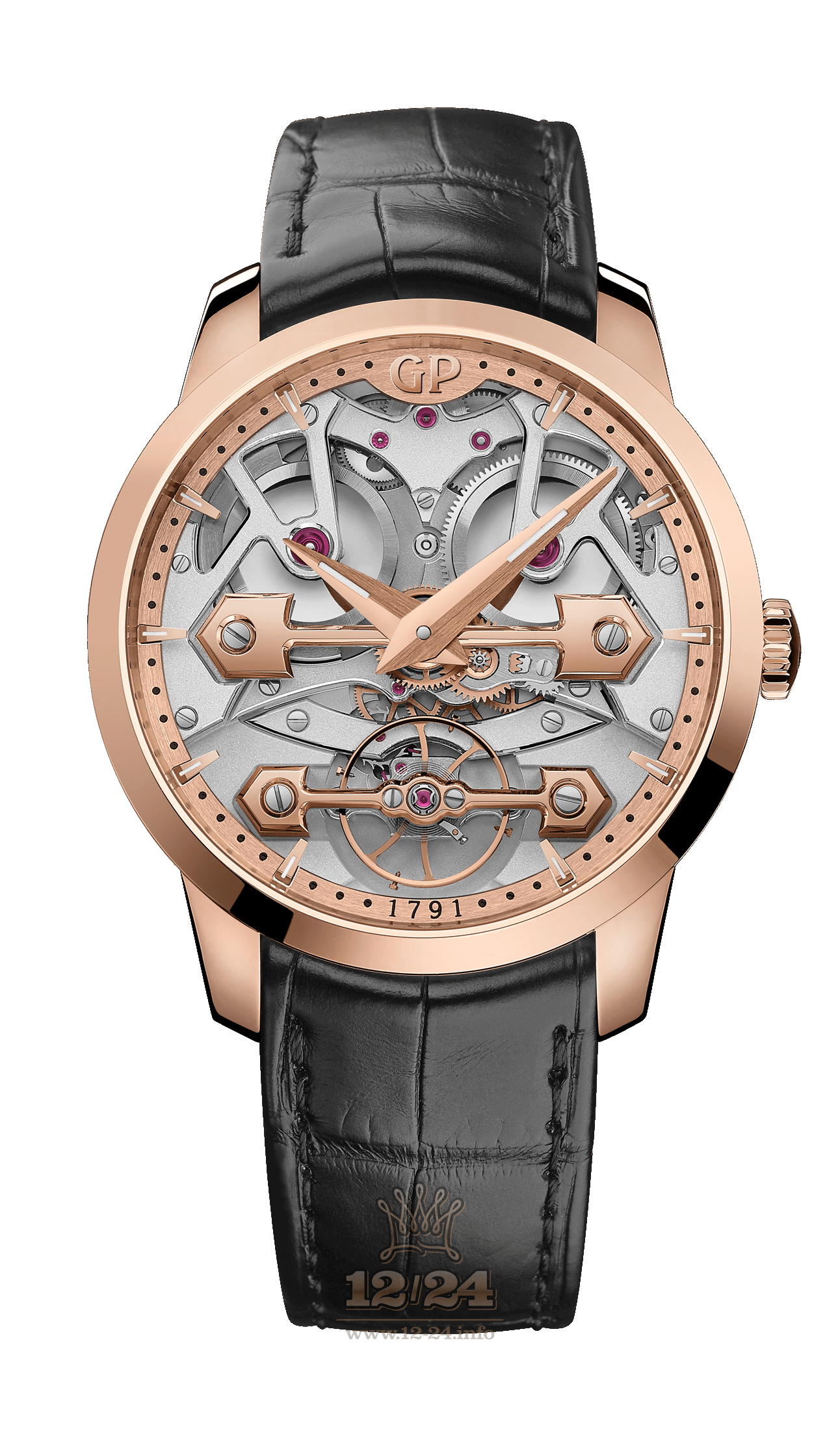 Girard Perregaux Bridges Watch 86000-52-001-BB6A Pink gold Case Silver Dial