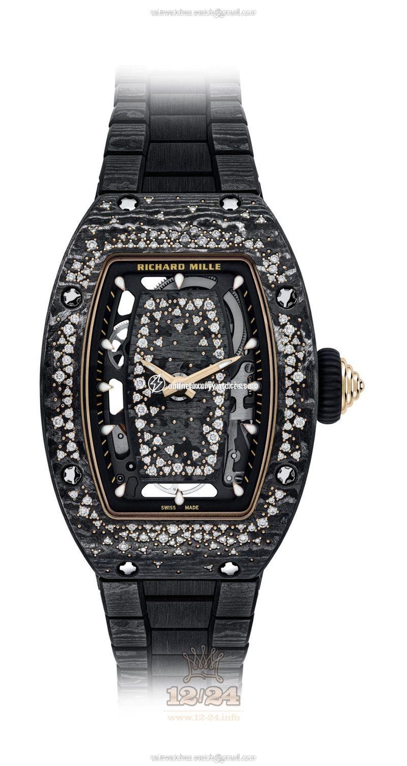 Richard Mille Women's Collection Watch RM 07-01 Automatic Starry Night 46 mm Carbon Case Black Dial