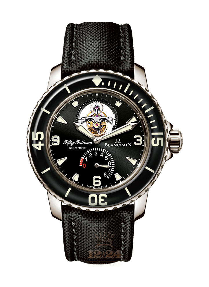 Blancpain Fifty Fathoms Watch 5025-1530-52A 45 mm White gold Case Black Dial