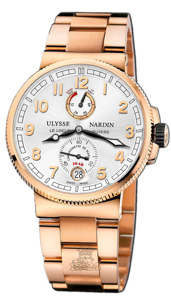 Ulysse Nardin Marine Watch 1186-126-8M/61 43 mm Pink gold Case Silver Dial