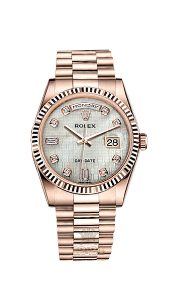 Rolex Day-Date Watch 118235f-0108 36 mm Pink gold Case White Dial
