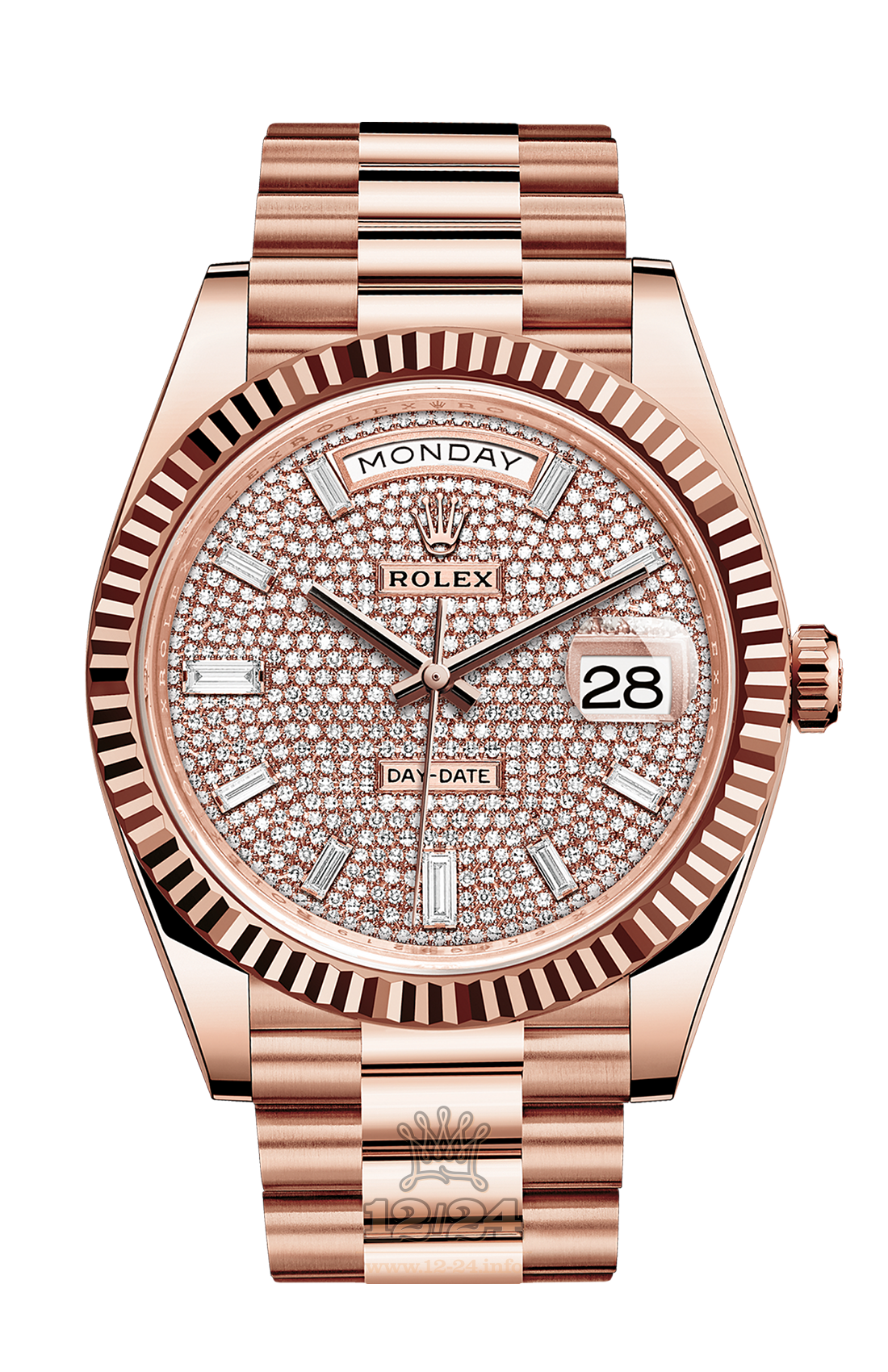 Rolex Day-Date Watch 228235-0036 40 mm Pink gold Case Silver Dial