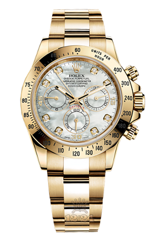 Rolex Cosmograph Daytona Watch 116528-0032 40 mm Yellow gold Case White Silver Dial