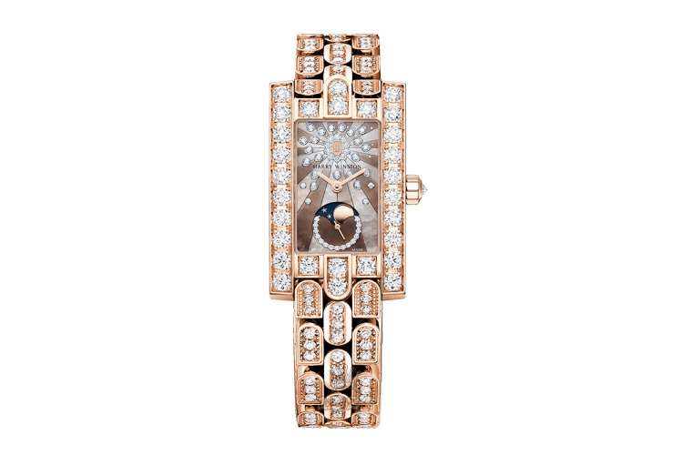 Harry Winston The Avenue Collection Watch AVEQMP21RR003 21 mm Pink gold Case Brown (chocolate) Dial