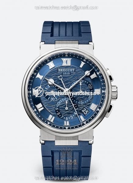 Breguet Marine Watch 5527BB/Y2/5WV 42 mm White gold Case Dark blue Dial