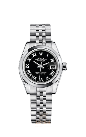 Rolex Lady-Datejust Watch 179160-0038 26 mm Stainless steel Case Black Dial