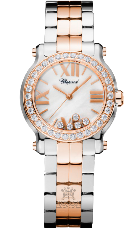 Chopard Happy Diamonds Watch 278509-6005 30 mm Steel / Pink gold Case White Dial