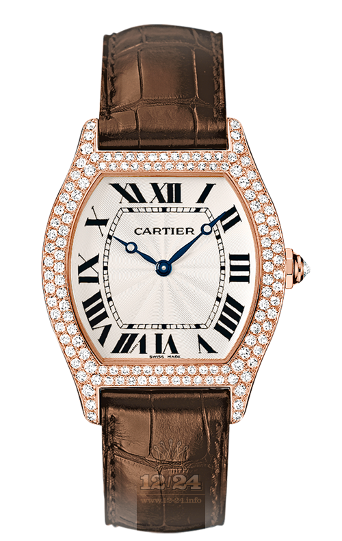 Cartier Tortue Watch WA503951 43 mm Pink gold Case Silver Dial