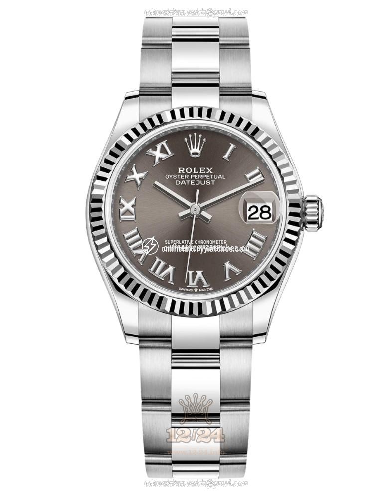 Rolex Datejust Watch 278274-0021 31 mm Stainless steel White gold Case Gray Dial