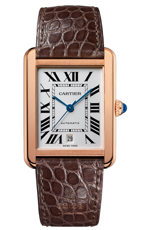 Cartier Tank Watch W5200026 31 mm Pink gold Case White Silver Dial