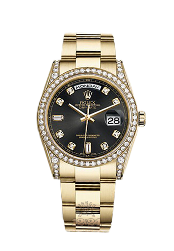 Rolex Day-Date Watch 118388-0191 31 mm Yellow gold Case Black Dial
