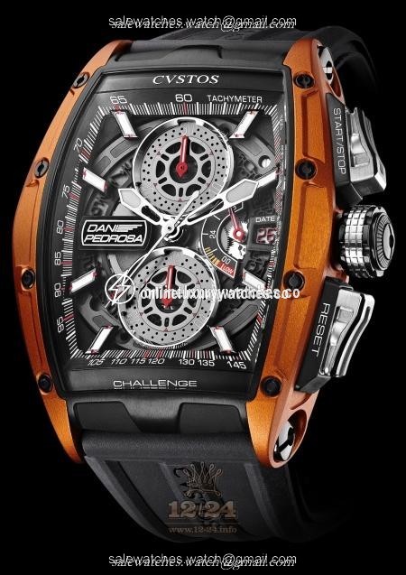 Cvstos Limited Edition Watch Challenge GT Dani Pedrosa Orange Titanium PVD coating Aluminum Case Black Silver Dial