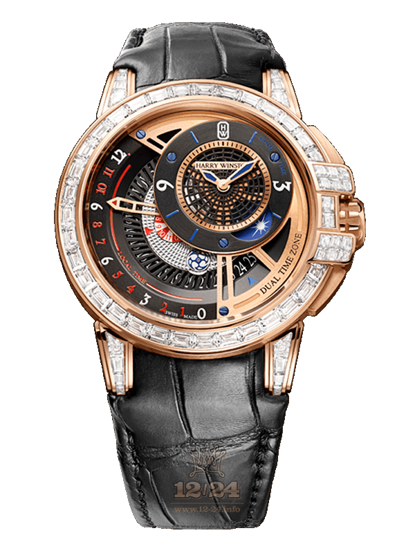 Harry Winston The Ocean Collection Watch OCEATZ44RR012 44 mm Pink gold Case Black Silver Dial