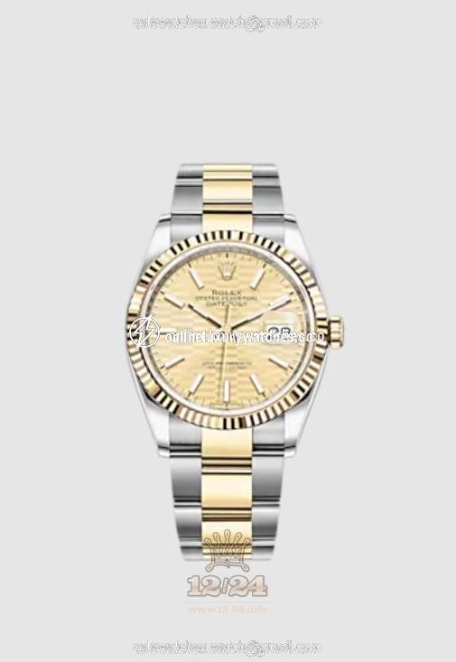 Rolex Datejust Watch 126233-0040 36 mm Stainless steel Yellow gold Case Golden Dial