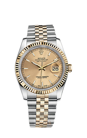 Rolex Datejust Watch 116233-0151 36 mm Steel / Yellow gold Case Golden Dial
