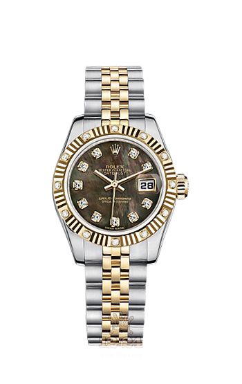 Rolex Lady-Datejust Watch 179313-0042 26 mm Steel / Yellow gold Case Black Dial