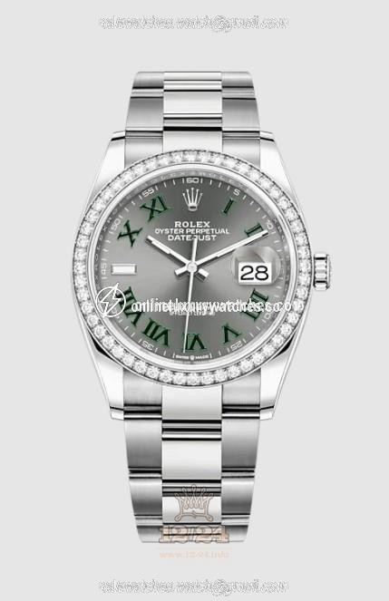 Rolex Datejust Watch 126284rbr-0038 36 mm Stainless steel White gold Case Gray Dial