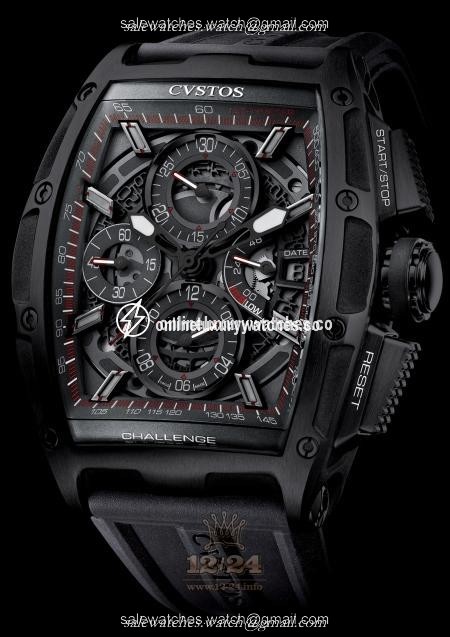 Cvstos Challenge Watch Challenge GT Chrono II Steel Black Stainless steel Titanium PVD coating Case Black Dial