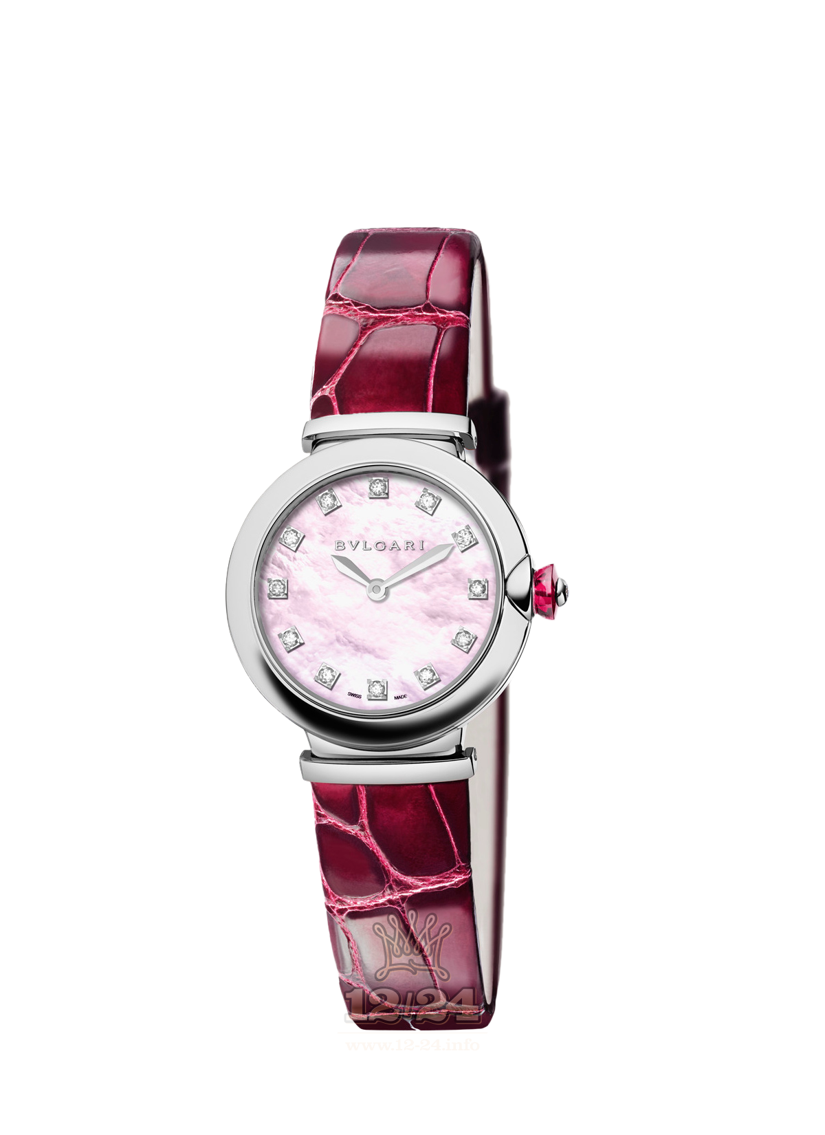 Bvlgari Lvcea Watch 102608 LU28C2SL/12 28 mm Stainless steel Case Pink Dial