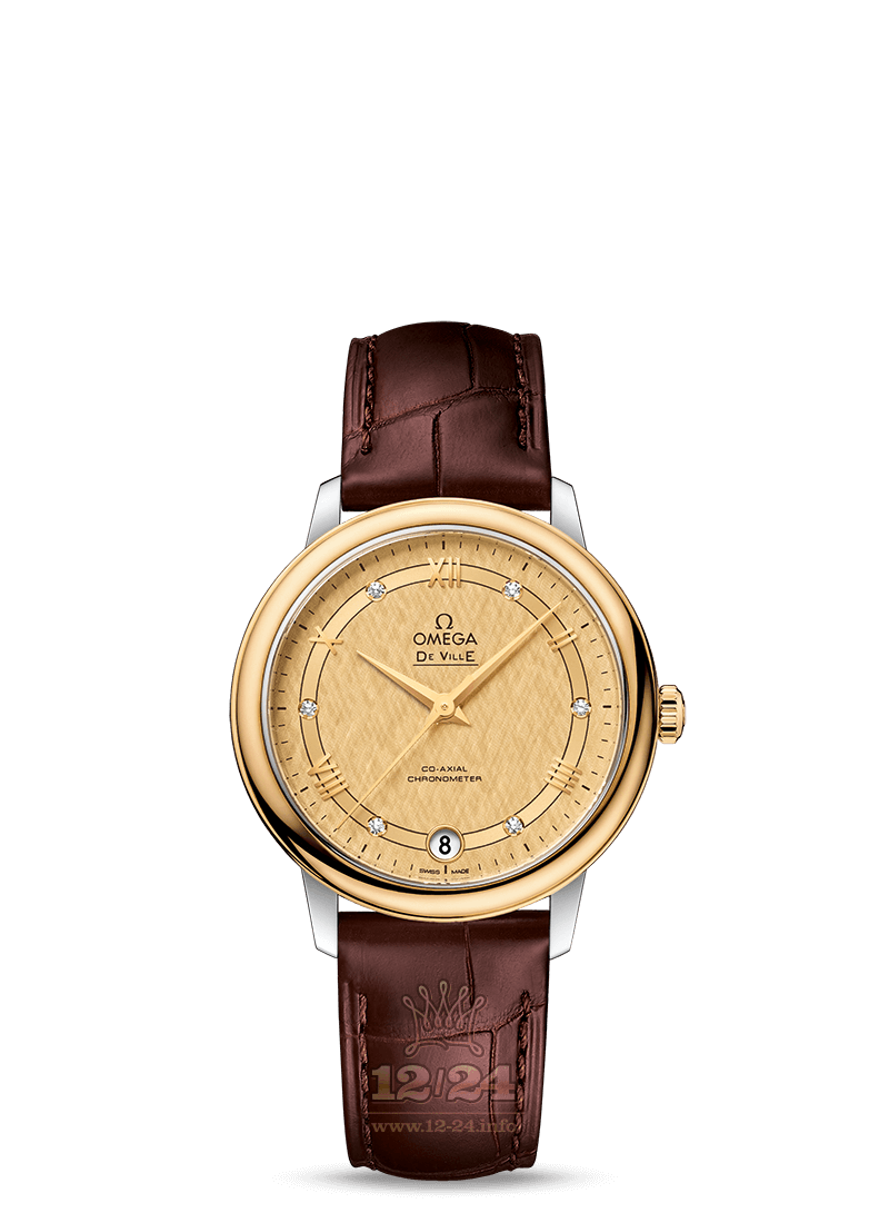 Omega Prestige Watch 424.23.33.20.58.001 32 mm Steel / Yellow gold Case Golden Dial