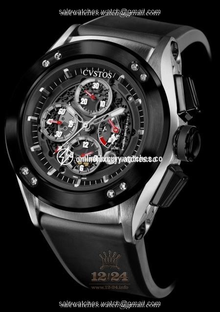 Cvstos Challenge-R Watch CR C SSBR Stainless steel PVD coating Case Black Silver Dial