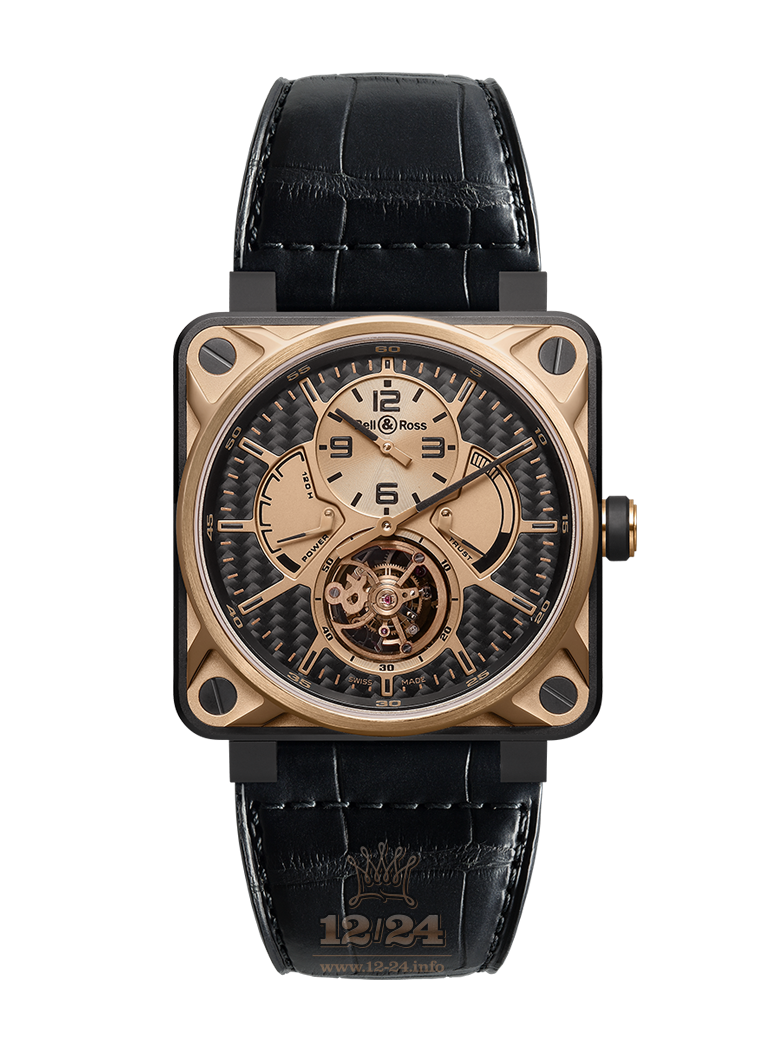 Bell & Ross Instruments Watch BR01-TOURB-PG/CA 46 mm Pink gold Titanium DLC coating Case Black Dial