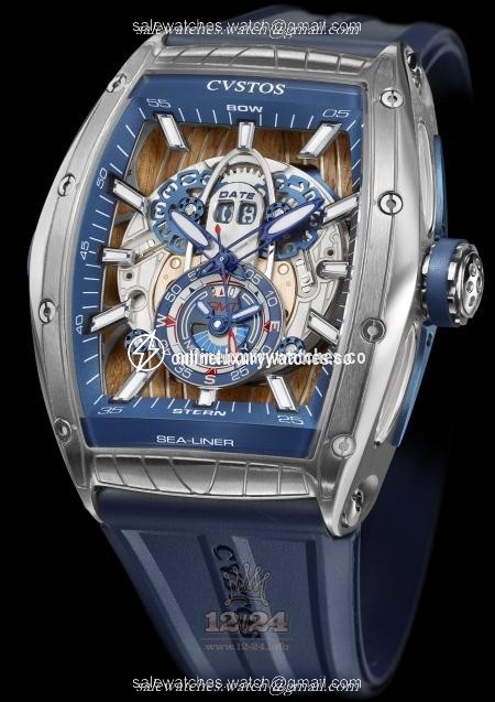 Cvstos Sea-Liner Watch Challenge Sea-Liner GMT Steel 54 mm Stainless steel Case Silver Dark blue Dial