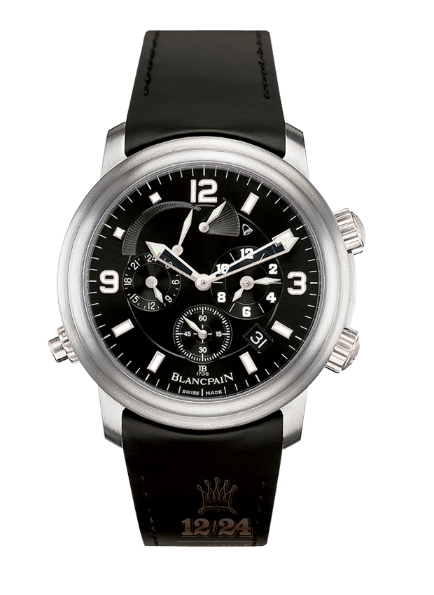 Blancpain Leman Watch 2041-1230-64B 40 mm Titanium Case Black Dial