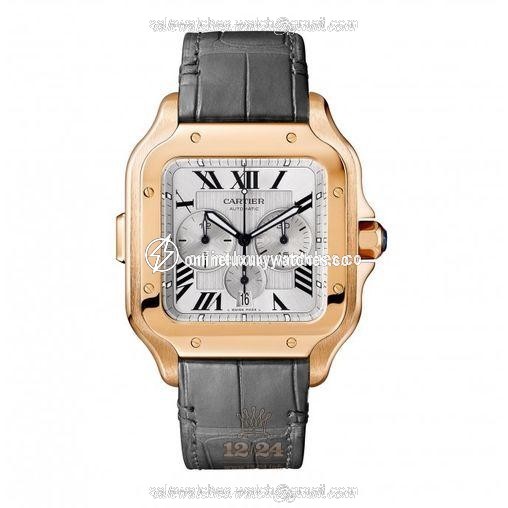 Cartier Santos de Cartier Watch WGSA0017 43 mm Pink gold Case Silver Dial