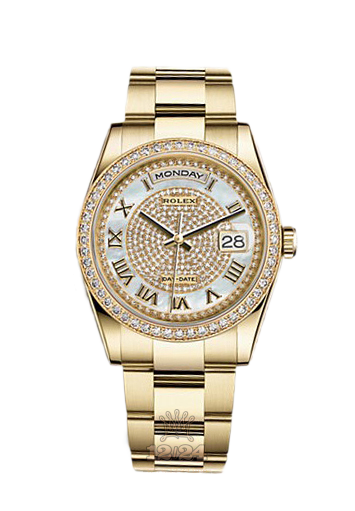 Rolex Day-Date Watch 118348-0127 36 mm Yellow gold Case White Dial