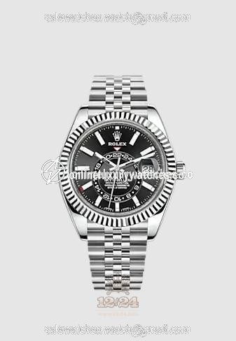 Rolex Sky-Dweller Watch 326934-0006 42 mm Stainless steel White gold Case Black Dial