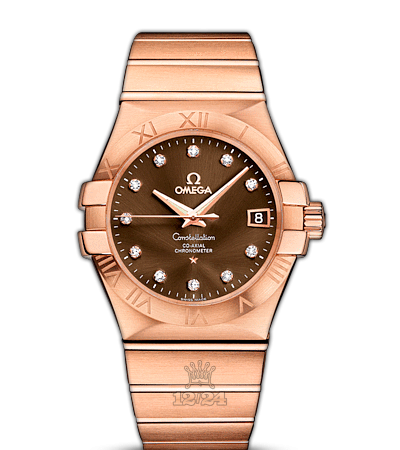 Omega Constellation Watch 123.50.35.20.63.001 35 mm Pink gold Case Brown (chocolate) Dial