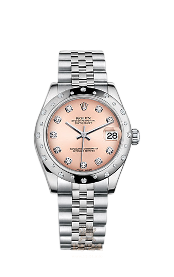 Rolex Lady-Datejust Watch 178344-0023 31 mm Steel / White gold Case Pink Dial