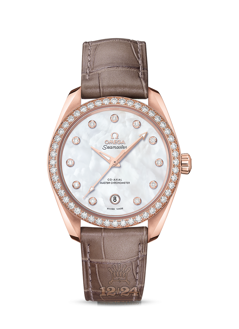 Omega Aqua Terra 150 M Watch 220.58.38.20.55.001 38 mm Pink gold Case White Dial