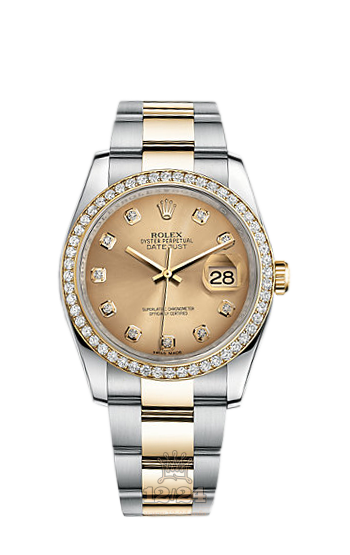 Rolex Datejust Watch 116243-0031 36 mm Steel / Yellow gold Case Golden Dial