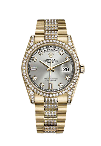 Rolex Day-Date Watch 118388-0008 36 mm Yellow gold Case Silver Dial