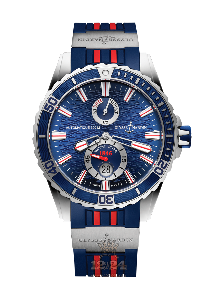 Ulysse Nardin Diver Watch 263-10-3R/93 44 mm Stainless steel Case Dark blue Dial