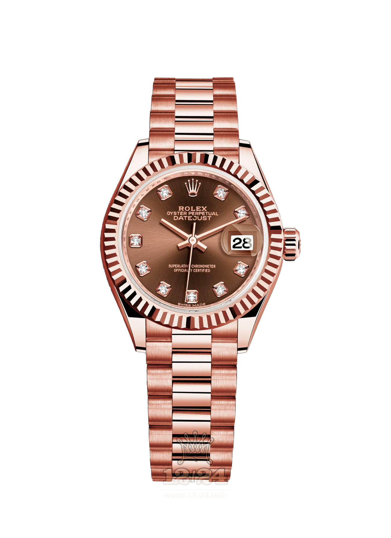 Rolex Datejust Watch 279175-0016 28 mm Pink gold Case Brown (chocolate) Dial