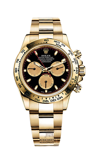 Rolex Cosmograph Daytona Watch 116508-0009 40 mm Yellow gold Case Black Golden Dial