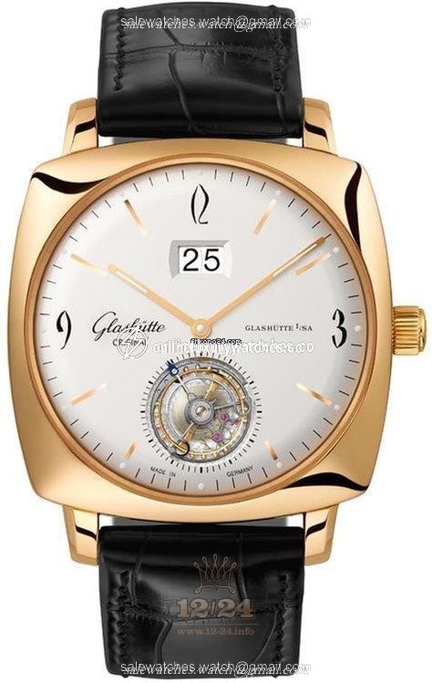 Glashutte Vintage Watch 1-94-12-01-01-04 41 mm Pink gold Case Silver Dial