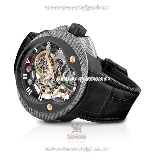 Franc Vila Cobra Watch 18E.BTi-BSS-DRG.002 42 mm Platinum Case Black Silver Dial