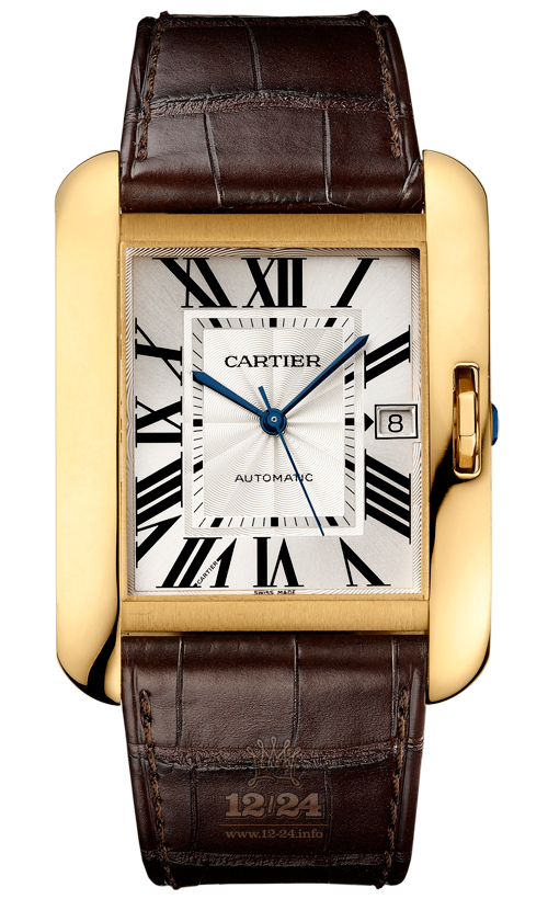 Cartier Tank Watch W5310032 47 mm Yellow gold Case Silver Dial