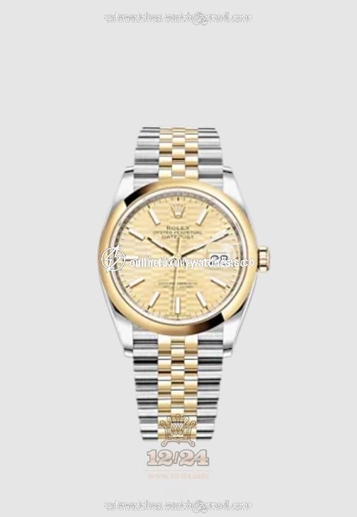 Rolex Datejust Watch 126203-0039 36 mm Stainless steel Yellow gold Case Golden Dial