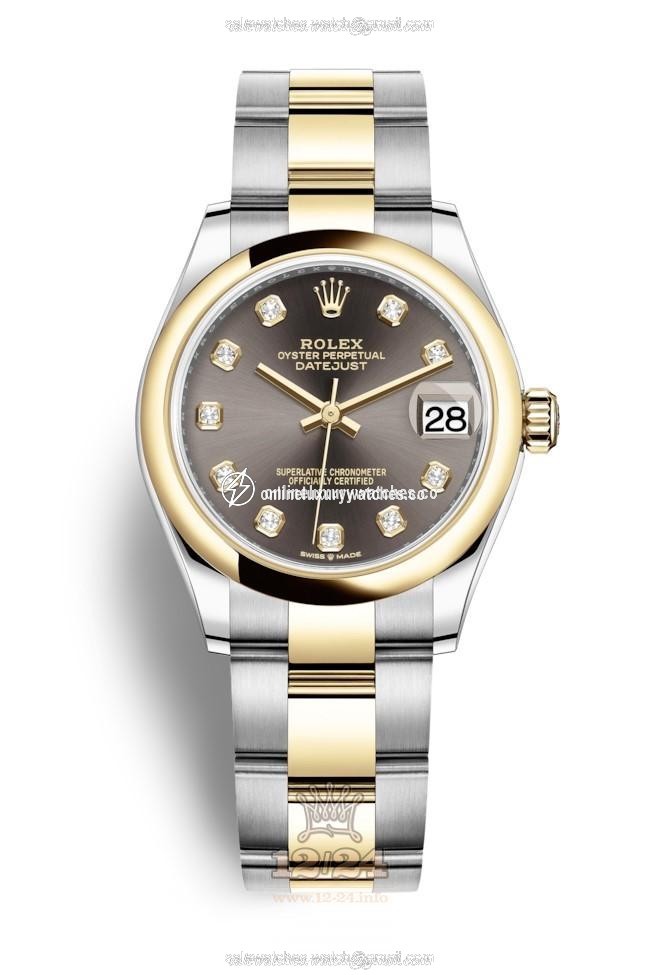 Rolex Datejust Watch 278243-0021 31 mm Stainless steel Yellow gold Case Gray Dial