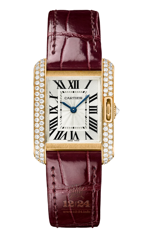 Cartier Tank Watch WT100013 30 mm Pink gold Case Silver Dial