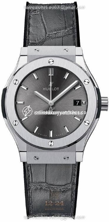 Hublot Classic Fusion Watch 581.NX.7071.LR 33 mm Titanium Case Gray Dial